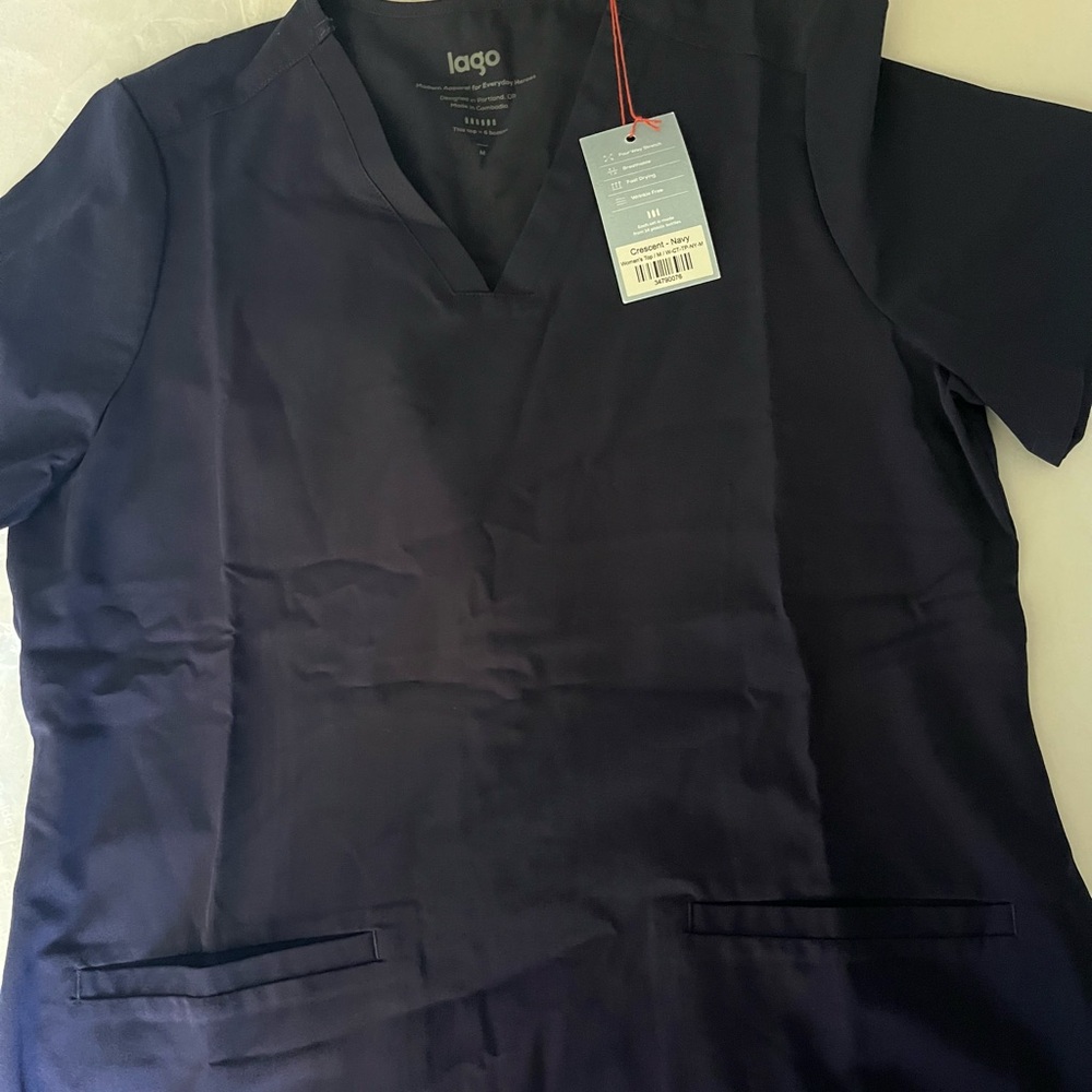 Lago Navy Blue Scrub Top